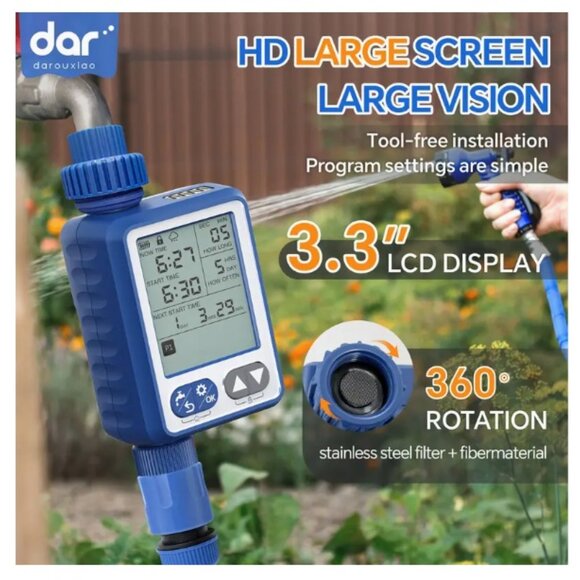 Sprinkler Timer for Garden Hose, 10 Programmable Water Timer with with Auto Rain - Picture 3 of 13